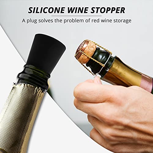 Sihuuu Wine Stoppers, Reusable and Unbreakable Sealer Covers-Silicone Stoppers to Keep Wine or Beer Fresh for Days with Air Tight Seal-Set of 4