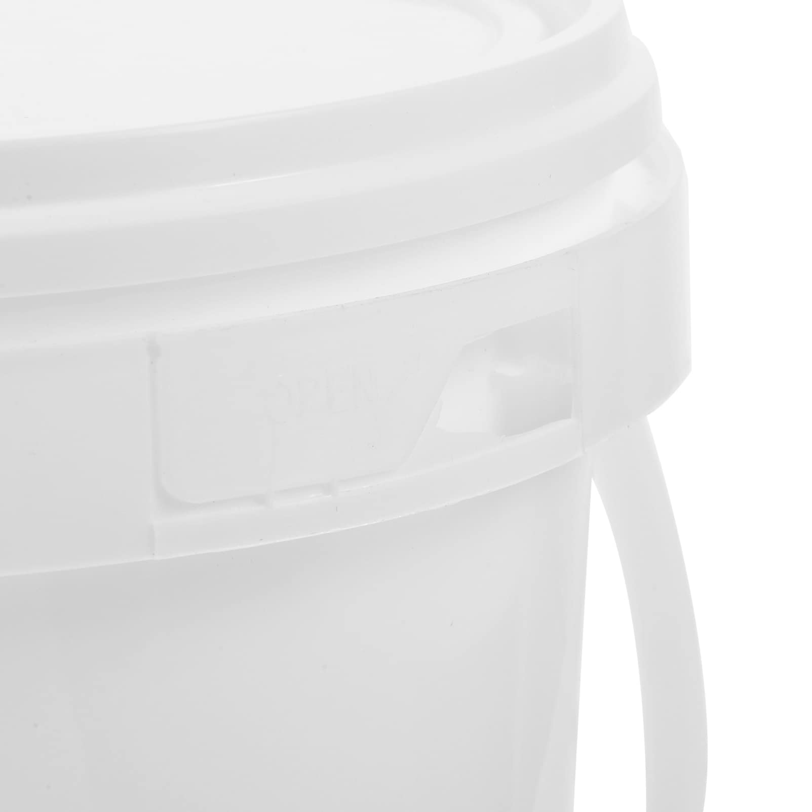 Zerodeko White Plastic Bucket with Handle Lid 2pcs 2L Ice Cream Tub Heavy Duty Portable All Pail Bucket Container for Food Treasure