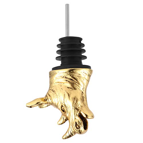 Cabilock Animal Wine Pourer Aerator Rhino Head Wine Bottle Stopper Professional Liquor Spout For Wine Accessories Diffuser (Golden)