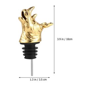 Cabilock Animal Wine Pourer Aerator Rhino Head Wine Bottle Stopper Professional Liquor Spout For Wine Accessories Diffuser (Golden)