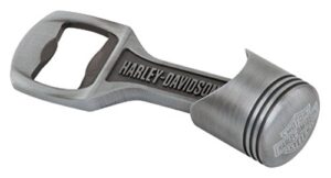 harley-davidson engraved h-d piston bottle opener, pewter finish hdl-18573