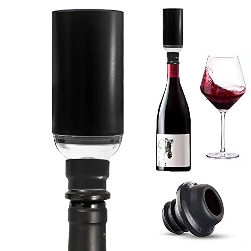 YeeBeny Electric Wine Vacuum Pump, Automatic Wine Keeper Vacuum Wine Saver Pump, with Food-Grade Silicone, Reusable Air Remover Keeps Wine Fresh, Great as a Gift for Wine Lovers(No Bottle Stoppers)