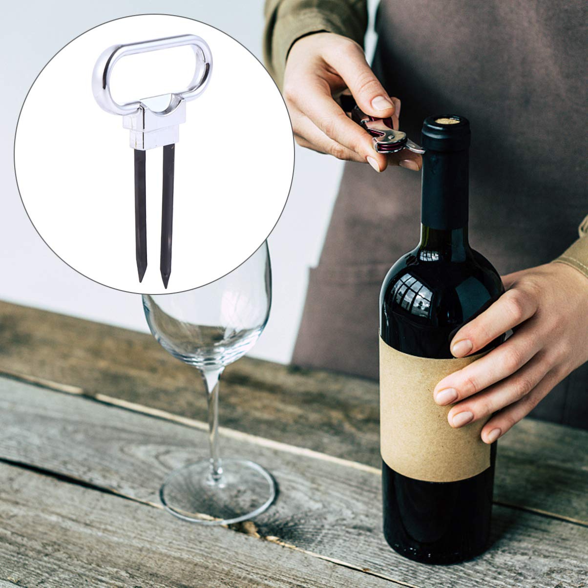 GARNECK Wine Cork Remover Beer Opener Two-Prong Cork Puller with Cover Wine Bottle Opener Beverage Opener Party Favor Party Supplies for Champagne Wine Lovers