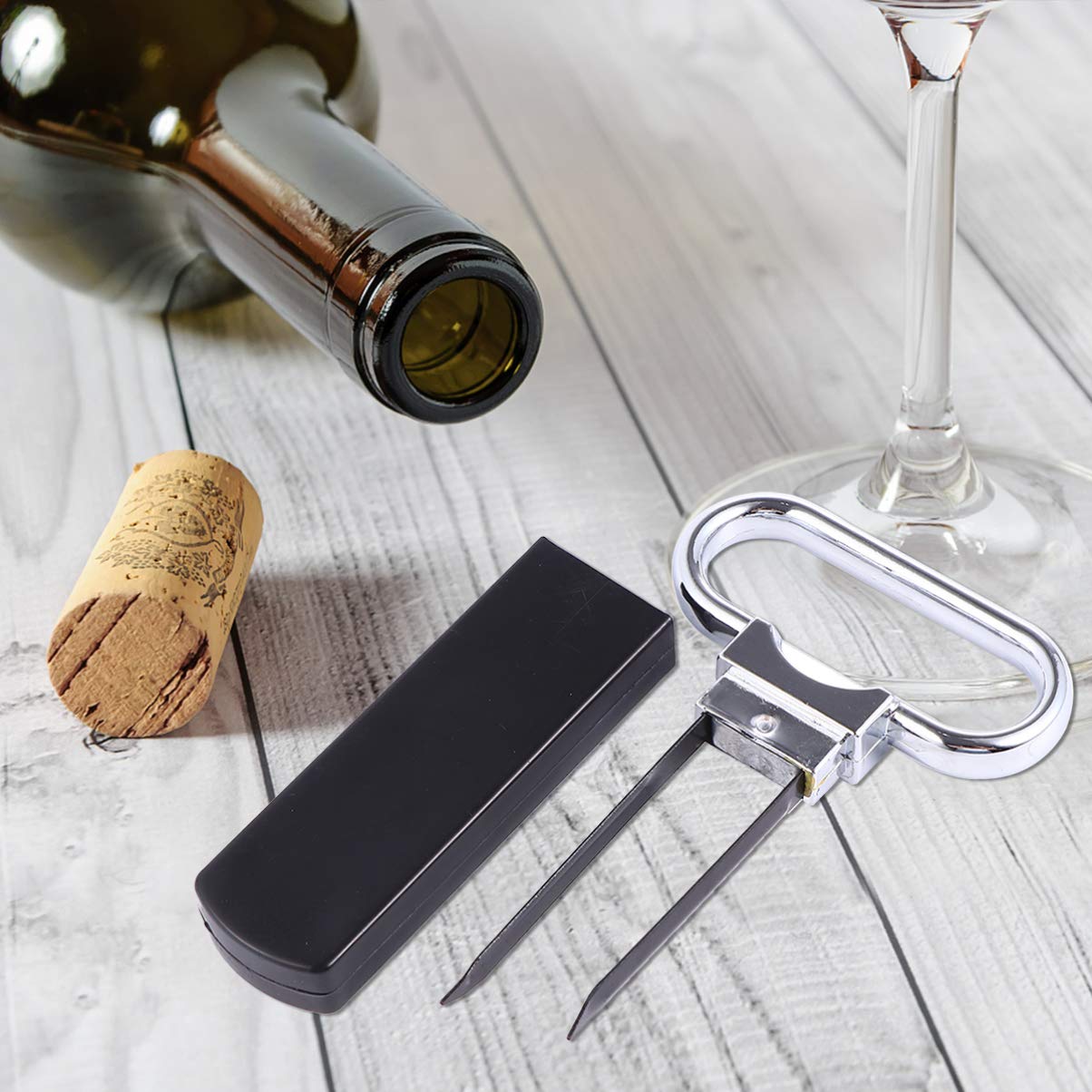 GARNECK Wine Cork Remover Beer Opener Two-Prong Cork Puller with Cover Wine Bottle Opener Beverage Opener Party Favor Party Supplies for Champagne Wine Lovers