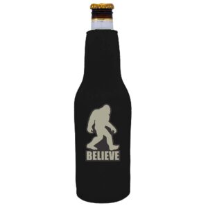 bigfoot believe beer bottle coolie with opener (1, black)