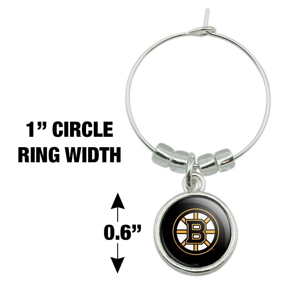 GRAPHICS & MORE Boston Bruins Logo Wine Glass Charm Drink Marker