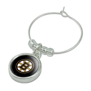 GRAPHICS & MORE Boston Bruins Logo Wine Glass Charm Drink Marker