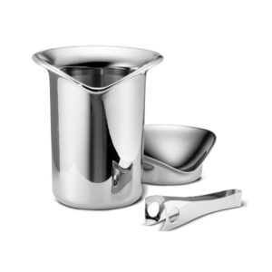 georg jensen stainless steel ice bucket with tong