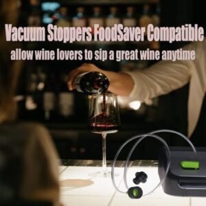 wine stoppers vacuum Hose Accessory with accessories Compatible with FoodSaver (6 black)