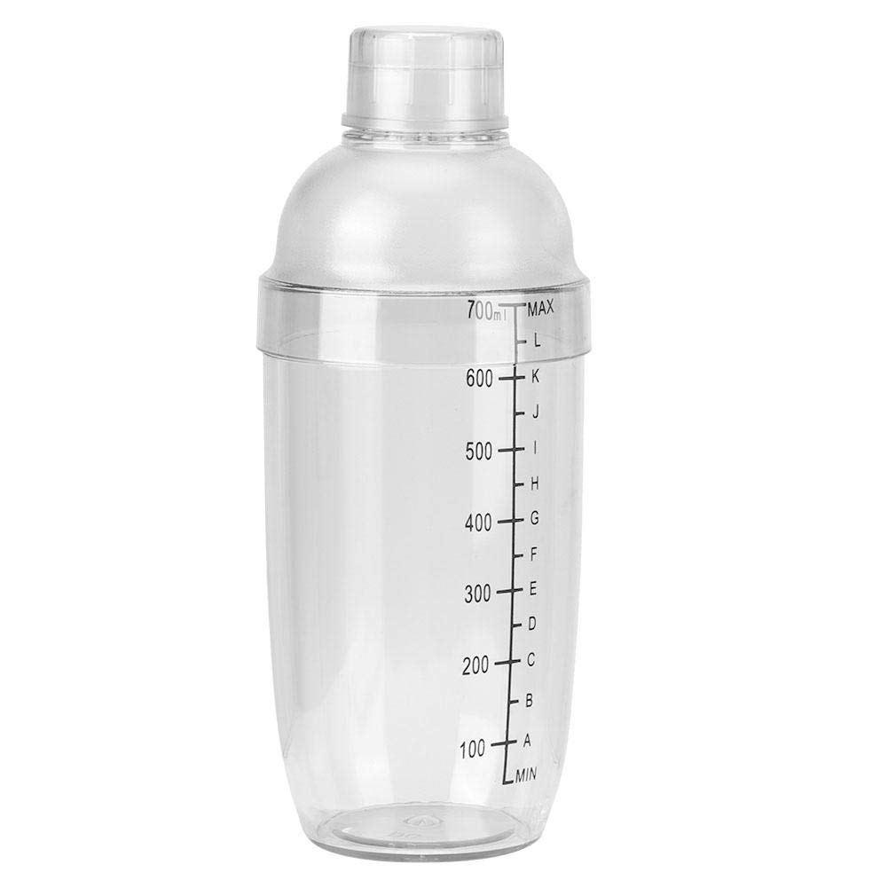 Fdit 24 oz Plastic Cocktail Shaker with Measurements Clear Drink Mixer Martini Shaker Kit Boston Shaker Professional Bartender Shakers Tool