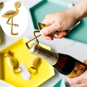 ARFUKA Bottle Opener Portable Stainless Steel Beer Bottle Opener Flamingo Shaped Soda Beverage Beer Bottle Opener Women Men Gift for Wedding Christmas Valentine's Day and Birthday Gold