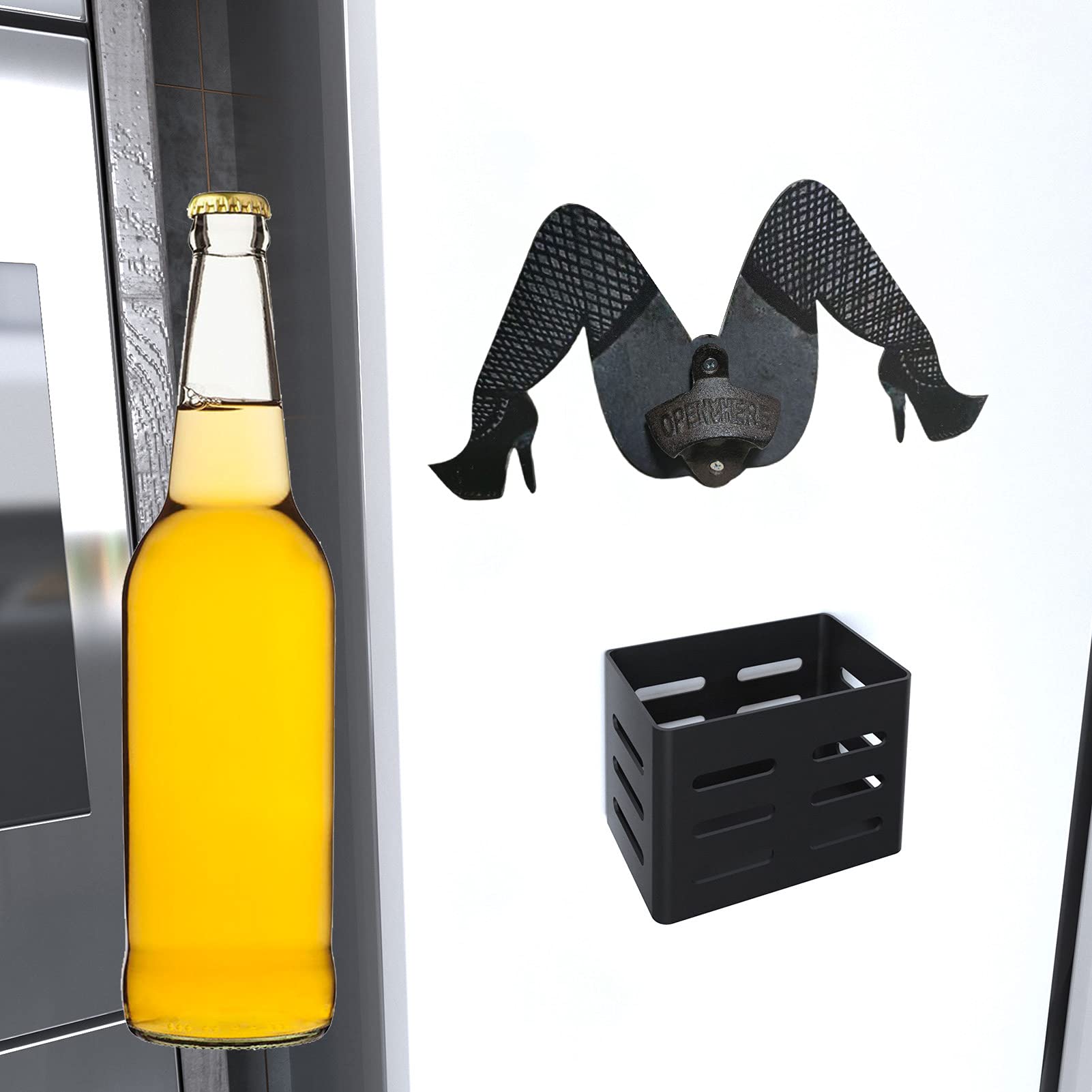 Funny Legs Bottle Opener,Come and Use Me Sexy Lady Legs Shape Can Beer Opener Wall Mountable Iron Metal Manual Beer Opening Tool for Kitchen, Bar, Yard,Birthday Gifts for Men 1