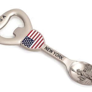 SHFICDJ Travel souvenirs Soup spoon shape Bottle Opener,USA New York Zinc alloy Beer Bottle Openers,Creative kitchen supplies gift bottle opener.