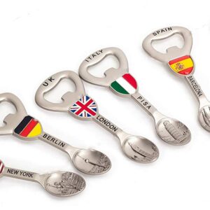 SHFICDJ Travel souvenirs Soup spoon shape Bottle Opener,USA New York Zinc alloy Beer Bottle Openers,Creative kitchen supplies gift bottle opener.