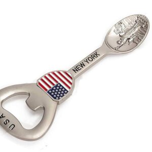 SHFICDJ Travel souvenirs Soup spoon shape Bottle Opener,USA New York Zinc alloy Beer Bottle Openers,Creative kitchen supplies gift bottle opener.