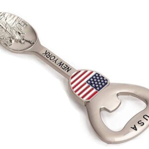 SHFICDJ Travel souvenirs Soup spoon shape Bottle Opener,USA New York Zinc alloy Beer Bottle Openers,Creative kitchen supplies gift bottle opener.