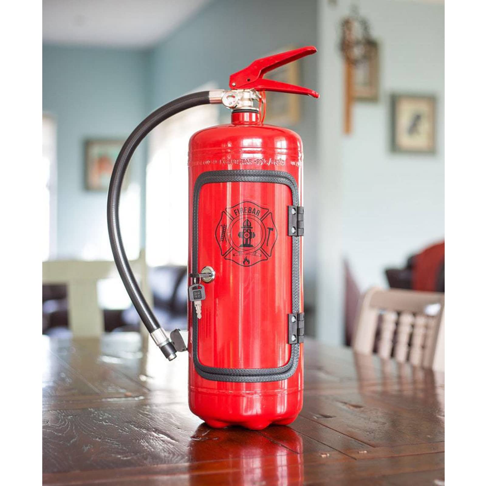 DFGH Fire Extinguisher Mini Bar-Novelty Bar Reclaimer Cave Weird Gift for Firefighters Who Love Whiskey Handmade metal firefighter Novelty camping picnic tool