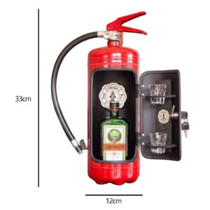 DFGH Fire Extinguisher Mini Bar-Novelty Bar Reclaimer Cave Weird Gift for Firefighters Who Love Whiskey Handmade metal firefighter Novelty camping picnic tool