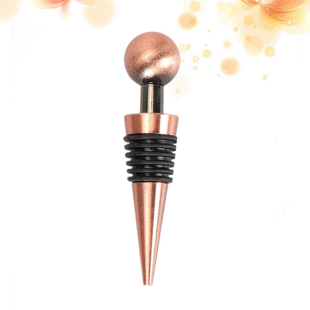 DOITOOL Stainless Steel Wine Bottle Stopper Silicone Metal Champagne Stopper Reusable Wine Preserver for Home Wedding Bronze