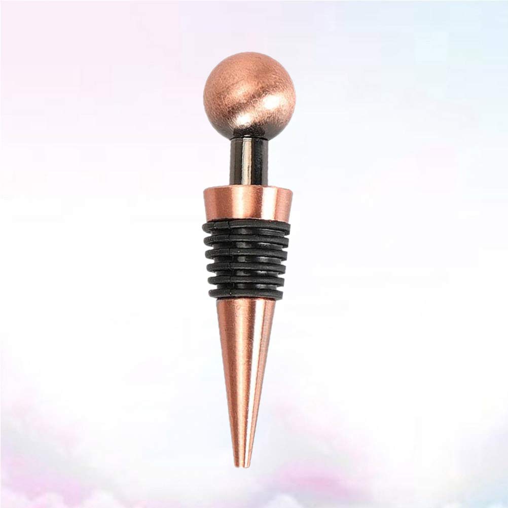 DOITOOL Stainless Steel Wine Bottle Stopper Silicone Metal Champagne Stopper Reusable Wine Preserver for Home Wedding Bronze