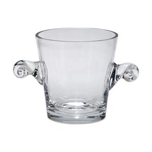 7.5" optic crystal lead-free contemporary simon ice bucket with crystal handles