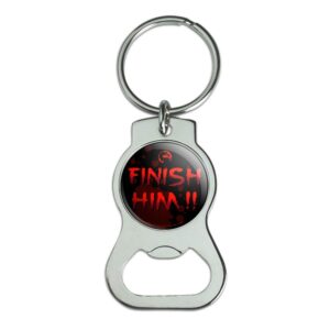 graphics & more mortal kombat klassic finish him keychain with bottle cap opener