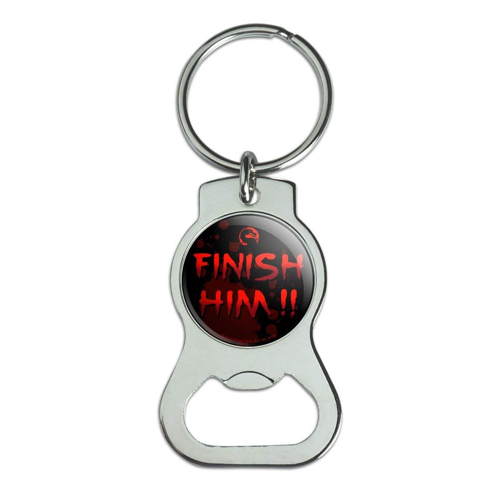 GRAPHICS & MORE Mortal Kombat Klassic Finish Him Keychain with Bottle Cap Opener