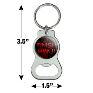 GRAPHICS & MORE Mortal Kombat Klassic Finish Him Keychain with Bottle Cap Opener