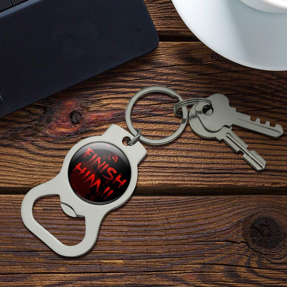 GRAPHICS & MORE Mortal Kombat Klassic Finish Him Keychain with Bottle Cap Opener