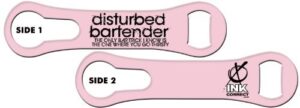 v-rod bone bottle opener and pour spout remover: disturbed bartender - bar tricks: lite pink