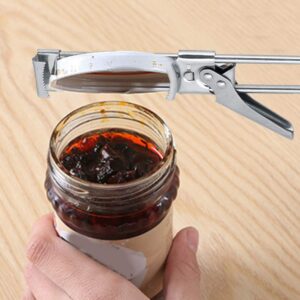 Bottle Opener, Manual Adjustable Stainless Steel Can Opener Bottle Jar Lid Gripper Kitchen Tool