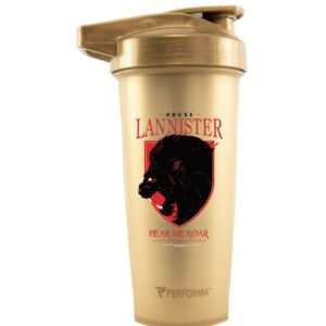 performa activ series - game of thrones series, 28oz shaker bottle (house of lannister), best leak free bottle with actionrod mixing technology for your sports & fitness needs!