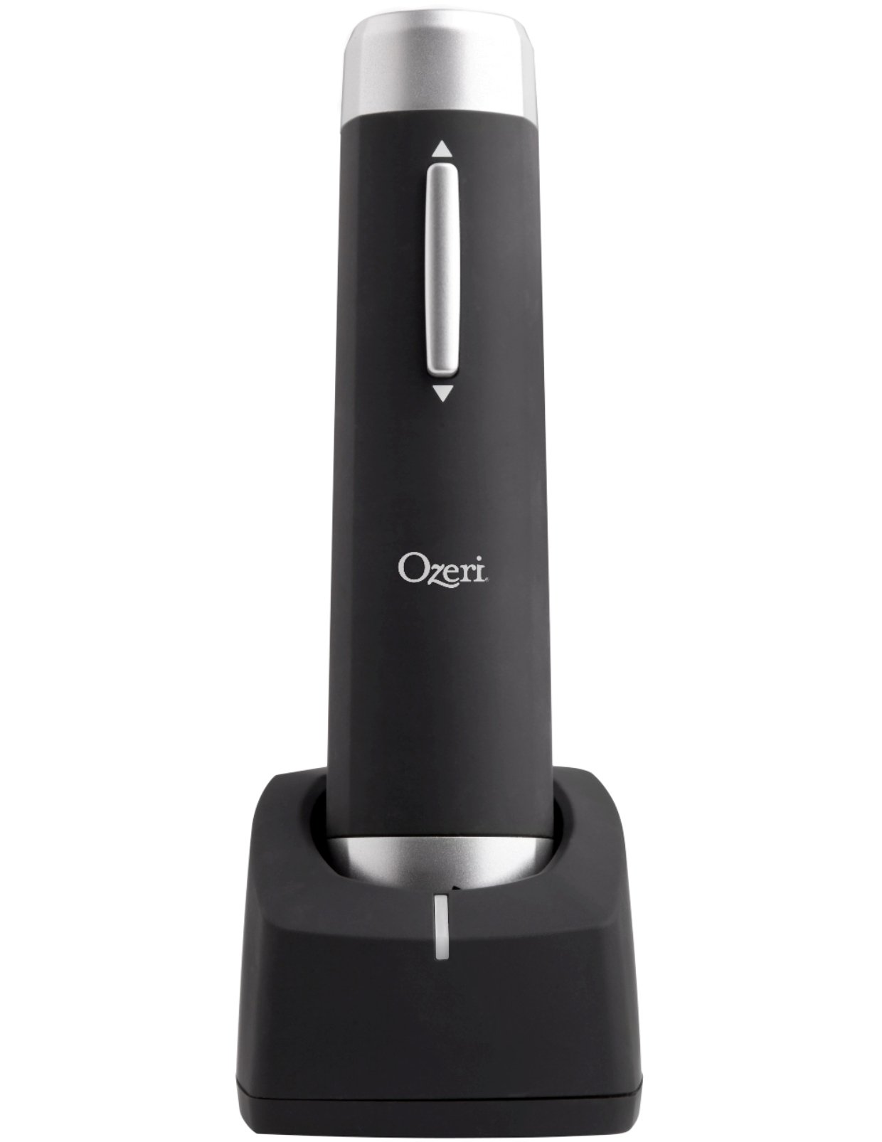 Ozeri Prestige Electric Wine Bottle Opener with Aerating Pourer, Foil Cutter and Elegant Recharging Stand