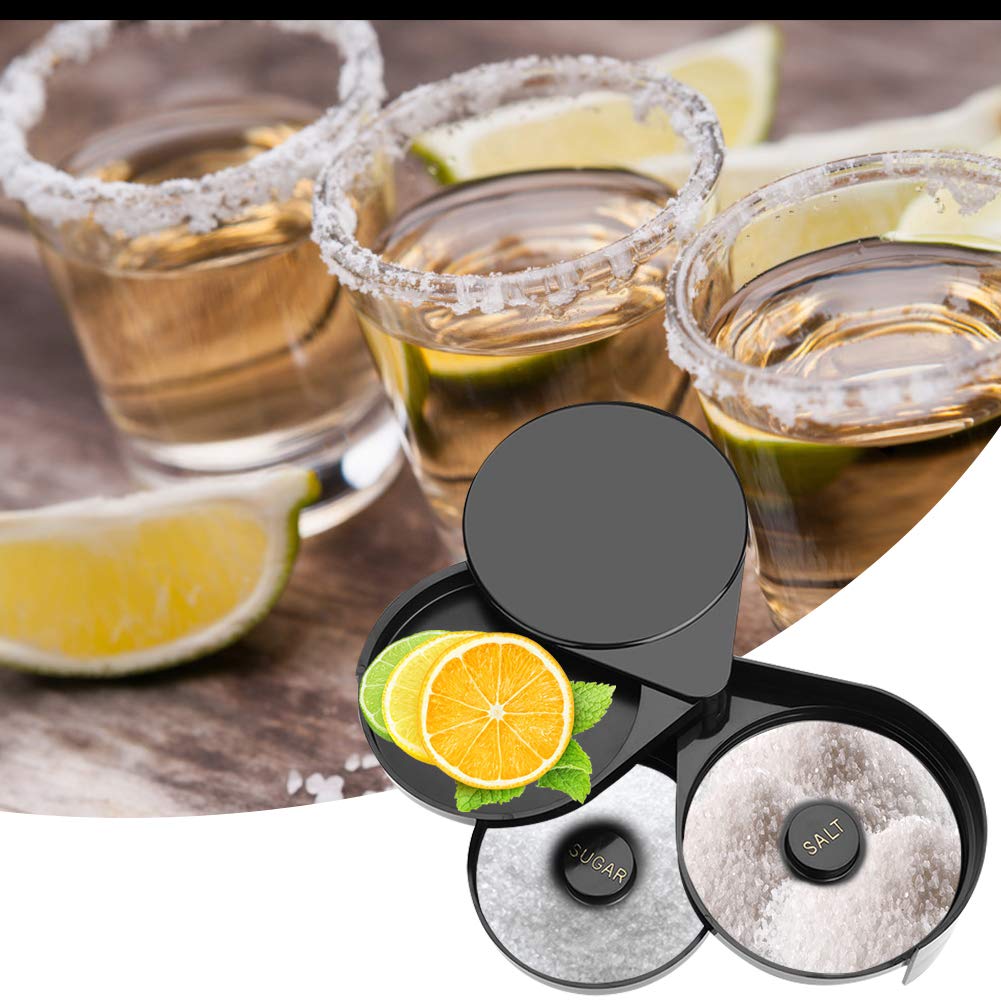 Fdit 3 Tier Bar Glass Rimmer Sugar Salt Rim Lime Glass Cocktail Margarita Bartender Tool for Party Home