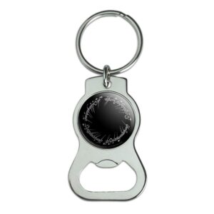 graphics & more the lord of the rings mordor script keychain with bottle cap opener