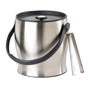 houdini bucket with tongs ice accessory, 4 quart, stainless