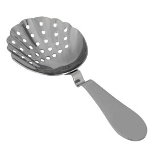 Cocktail Strainer,Stainless Steel Scalloped Julep Strainer Ice Strainer Professional Metal Barware Bar Tool (black)