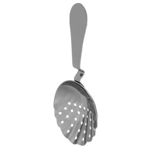 Cocktail Strainer,Stainless Steel Scalloped Julep Strainer Ice Strainer Professional Metal Barware Bar Tool (black)