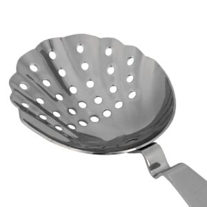 Cocktail Strainer,Stainless Steel Scalloped Julep Strainer Ice Strainer Professional Metal Barware Bar Tool (black)
