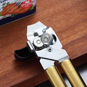 Berglander Can Opener, Stainless Steel Gold Handle Can Opener, Titainium Golden Plating Handle Can Opener Hand Held, Smooth Edge Manual Can Opener, Heavy Duty (Gold)