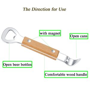 Vethwal Magnetic Can Punch Bottle Opener, Manual Stainless Steel Church Key Can Opener with Magnet for Camping and Traveling 1 Pack