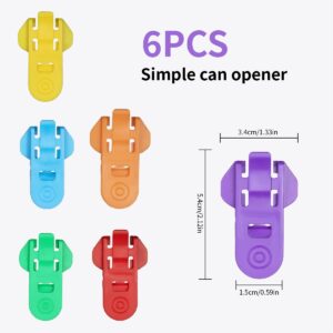 Easy Can Opener, 6-Pcs color soda beer can opener and beverage can cover protector,Premium Plastic Shields.