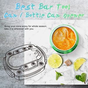 Can Opener Manual Beer Hand Held Safety Easy Camping Side Cut Can Openers Cover Smooth Edge, with Bottle Opener Black