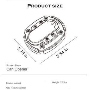 Can Opener Manual Beer Hand Held Safety Easy Camping Side Cut Can Openers Cover Smooth Edge, with Bottle Opener Black