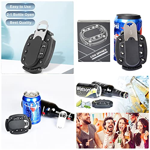 Can Opener Manual Beer Hand Held Safety Easy Camping Side Cut Can Openers Cover Smooth Edge, with Bottle Opener Black