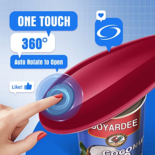 Electric Can Opener, Open Cans with Only One Push of A Button - Ergonomic, Smooth No Sharp Edges Can Opener for any Size Can, Hand Free Can Opener, Best Kitchen Gadget for Chefs, Arthritis and Seniors