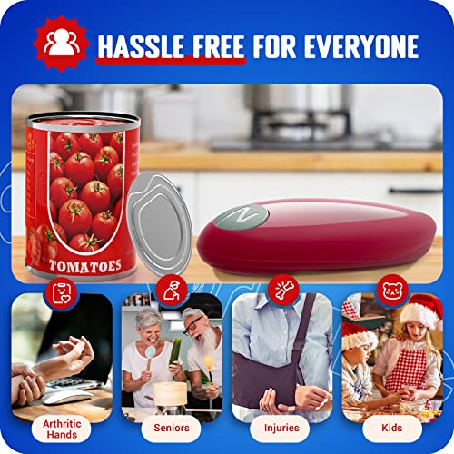 Electric Can Opener, Open Cans with Only One Push of A Button - Ergonomic, Smooth No Sharp Edges Can Opener for any Size Can, Hand Free Can Opener, Best Kitchen Gadget for Chefs, Arthritis and Seniors