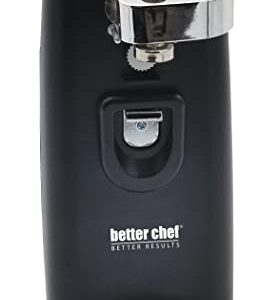 Better Chef Electric Tall Can Opener | 3-in-1 | Built in Knife Sharpener & Bottle Opener | Cord Storage | Auto-Stop (Black)