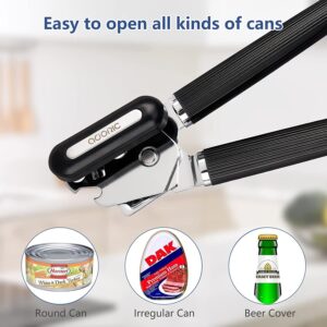 Manual Can Opener, Stainless Steel Can Opener manual Smooth Edge, Ergonomic and comfortable handle, Easy to Open for Various Shapes
