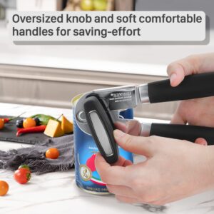 Manual Can Opener, UHIYEE Stylish Hand Held Can Opener Manual with with Sharp Cutting Blade Oversized Knob, Can Openes Manual for Seniors with Arthritis, Black